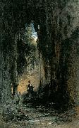 Carl Spitzweg Der Mineraloge in der Grotte painting